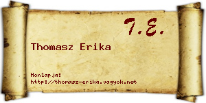 Thomasz Erika névjegykártya